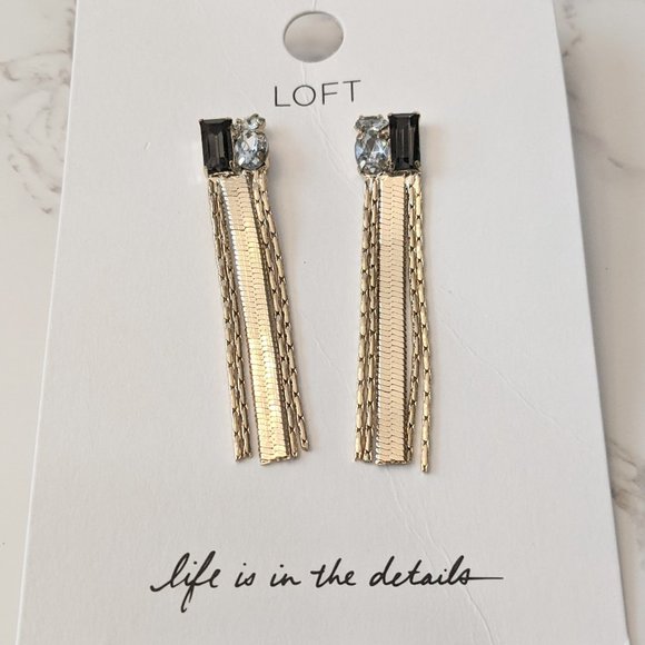 LOFT Stone Fringe Earrings - Picture 1 of 4